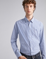 Blue degradé striped sport shirt