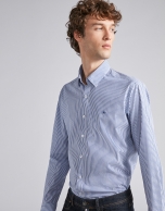 Blue degradé striped sport shirt