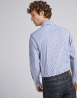 Blue degradé striped sport shirt