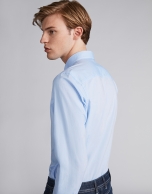 Blue striped sport shirt