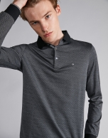 Black/silver gray two-color polo