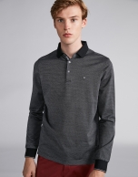 Black/silver gray two-color polo