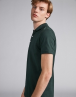 Dark green piqué polo