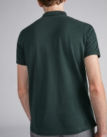 Dark green piqué polo