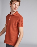 Polo de piqué naranja quemado