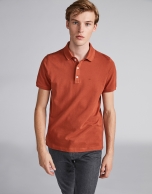 Burnt orange piqué polo