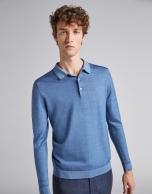 Sky blue wool polo