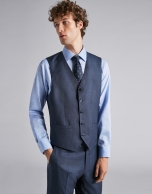 Plain blue wool vest