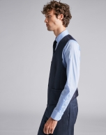 Plain blue wool vest