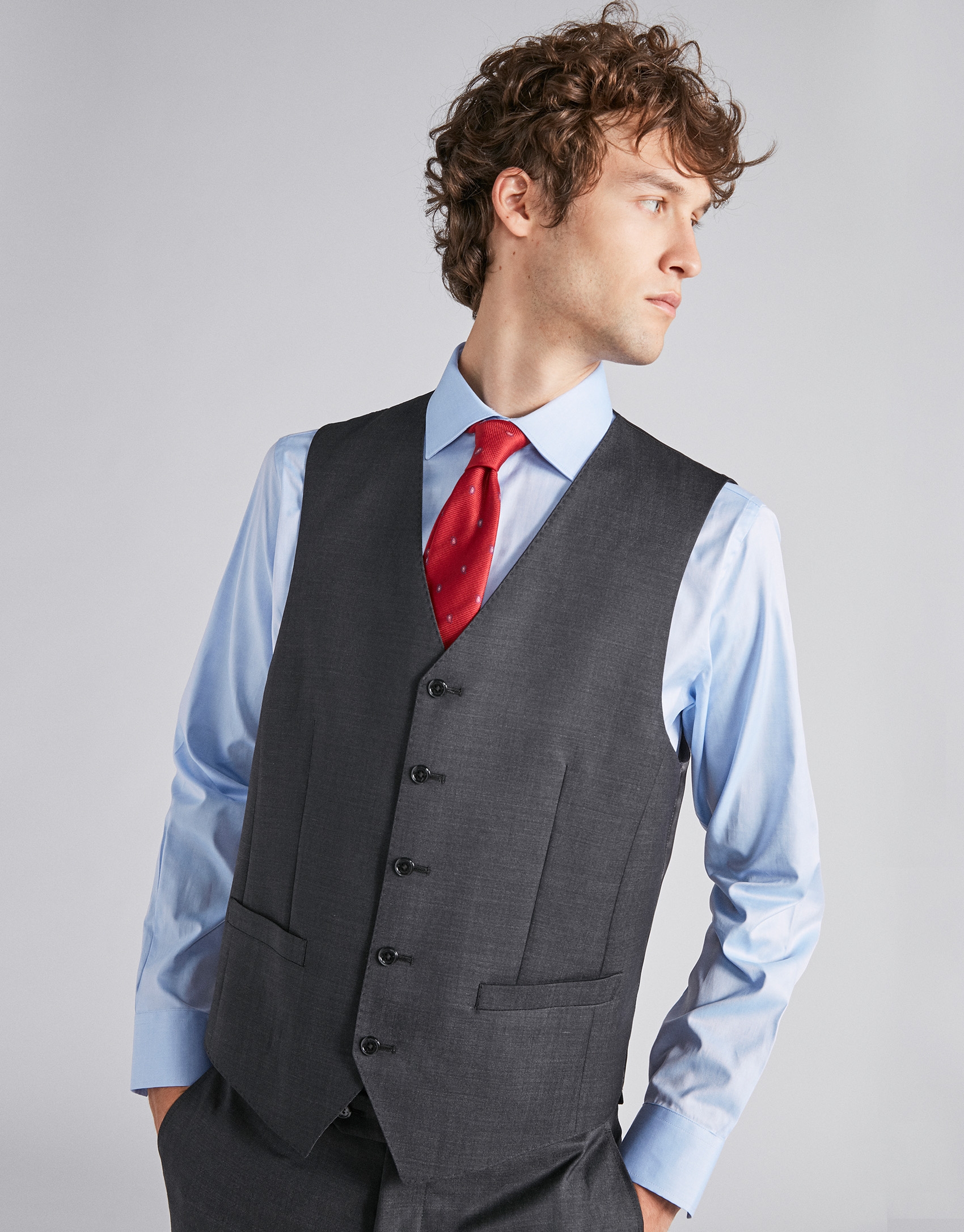 Plain grey wool vest