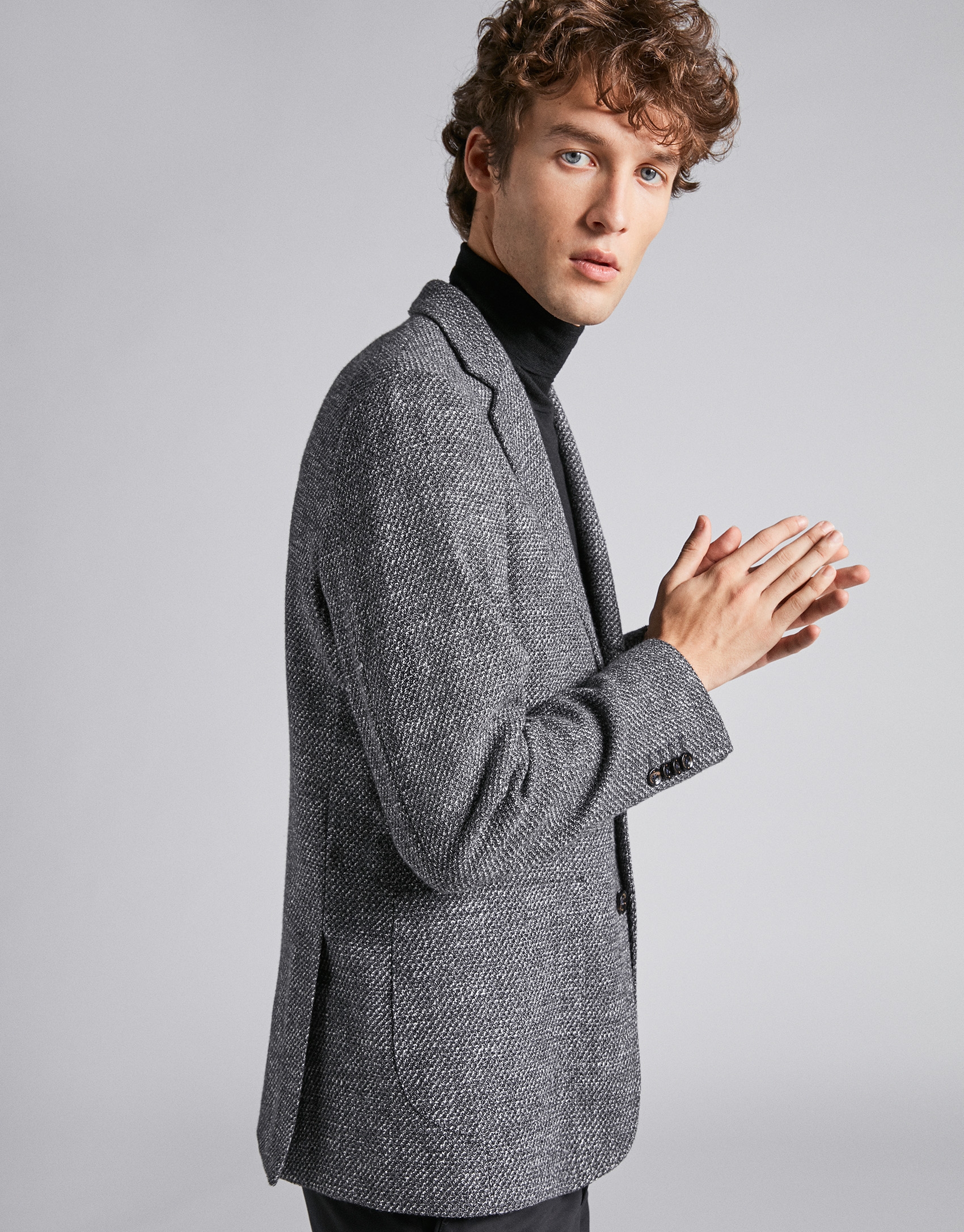 Gray bouclé sport jacket