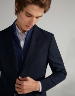 Navy blue structured sport jacket