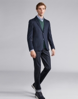 Navy blue structured wool sport jacket