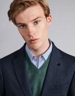 Navy blue structured wool sport jacket