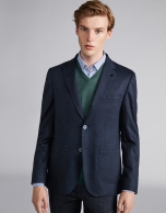 Navy blue structured wool sport jacket