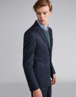 Navy blue structured wool sport jacket