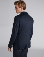 Navy blue structured wool sport jacket