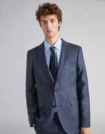 Navy blue, micro-structured wool, regular fit, suit