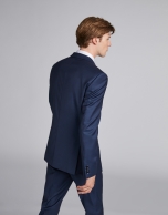 Blue fake plain, slim fit, wool suit