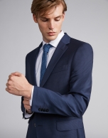 Blue fake plain, slim fit, wool suit