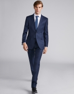 Blue fake plain, slim fit, wool suit