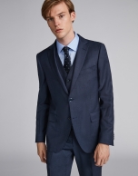 Dark gray, slim fit, wool suit