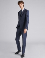 Blue half-canvas regular fit suit