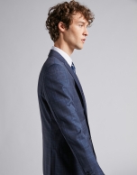 Blue half-canvas regular fit suit