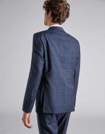 Blue half-canvas regular fit suit