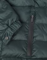 Khaki tech ski jacket with details on zippers