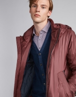 Burgundy tech, waterproof parka with zippers