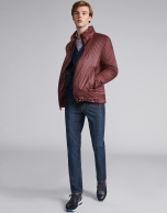 Burgundy tech, waterproof parka with zippers