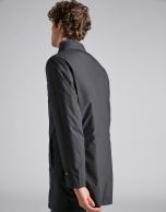 Black gabardine with detachable lining