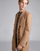 Camel wool, double-breasted coat