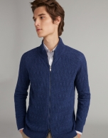 Navy blue jacket with zipper