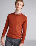 Burnt orange dyed wool sweater