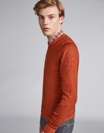 Burnt orange dyed wool sweater