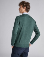 Jersey pico lana verde