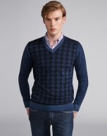 Blue herringbone sweater