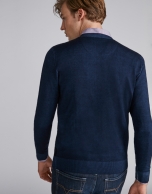 Blue herringbone sweater