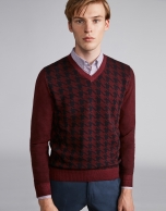 Burgundy herringbone sweater