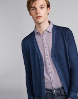 Blue dyed wool jacket