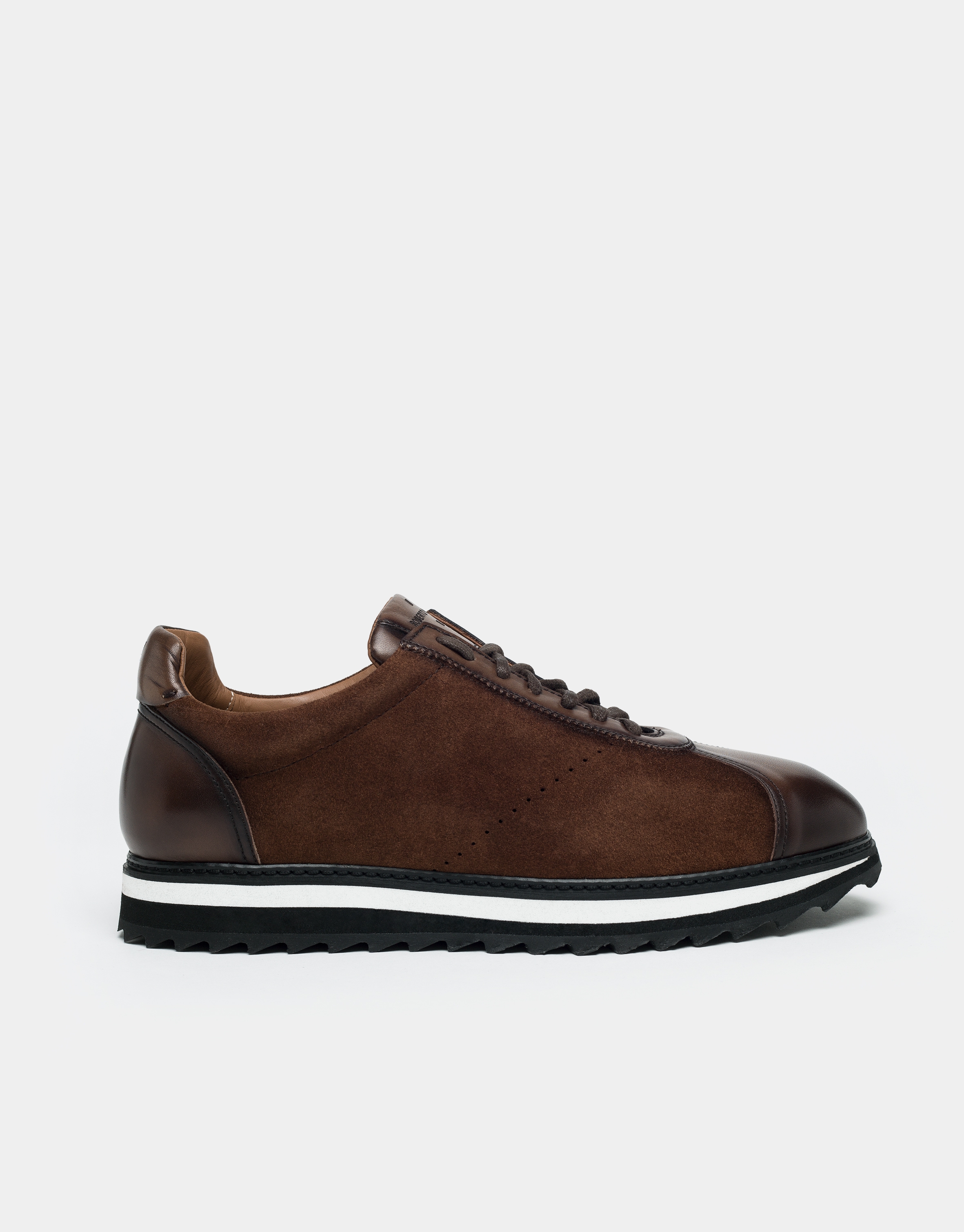 Brown suede/napa sport shoes