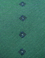 Corbata de seda verde con jacquard geométrico marino