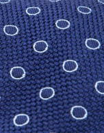 Blue silk/wool tie with light blue dots