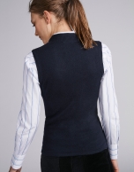 Navy blue knit vest