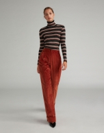 Terra cotta straight corduroy pants