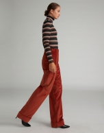 Terra cotta straight corduroy pants