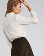 Natural nacre-effect wrap blouse