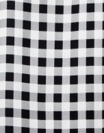 Black and white checked wrap blouse 